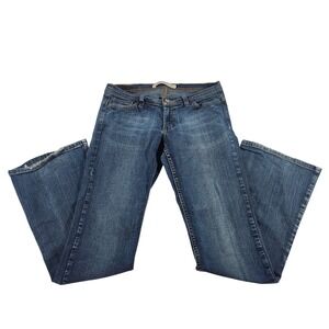 Express Precision‎ Fit Super Low Rise Flare Leg Jeans Medium Wash Blue Size 4R